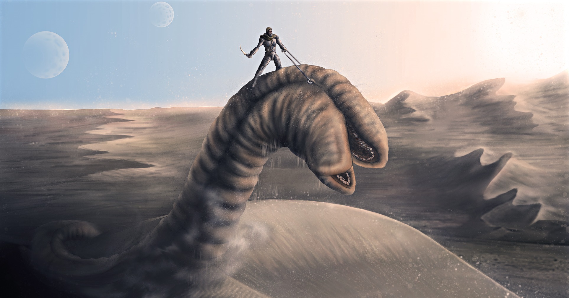 Dune__Drive_the_sandworm_by_leywad